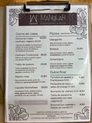 Menu  at El Manglar in Oviedo
