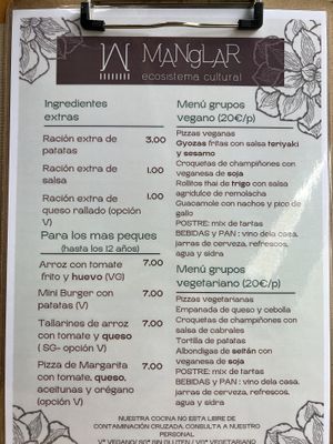 Menu  at El Manglar in Oviedo