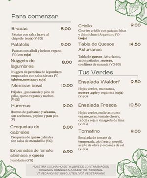 menu at El Manglar in Oviedo