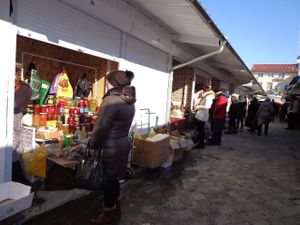 People from villages are selling at Street Market all waht they produce at home, for ex. pickled and fermented vegetables, home made jem. at Street Market in Cahul