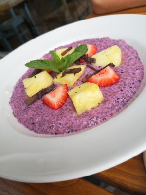 Vegan chia breakfast at Le Pain Quotidien in Knokke-heist