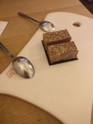 chocolate buckwheat cake at Le Pain Quotidien in Mons