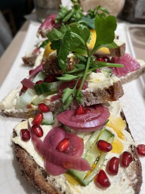 Houmous toast   at Le Pain Quotidien in Namur