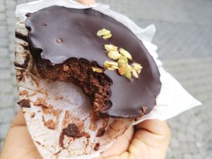 Chocolate cake at Le Pain Quotidien in Namur
