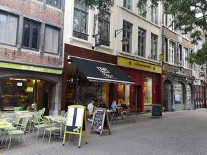 Outside at Le Pain Quotidien in Namur