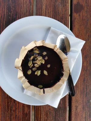 Vegan chocolate moelleux, made my day! at Le Pain Quotidien in Overijse