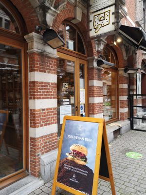 Vegan promotion outside at Le Pain Quotidien in Leuven