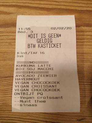 Vegan order at Le Pain Quotidien in Leuven