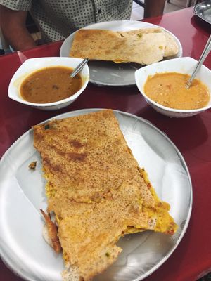 Huge masala dosa with dips! at Shri Bhawan Dosa in Kandy
