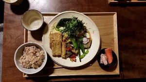 Tempeh katsu teishoku at Uguisu Indian Curry - 焼菓子とインドカレー うぐいす  in Yamanashi