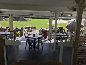 View from inside the cafe  at Prof's at Woodlands in Hamilton