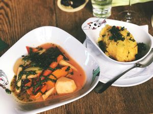 Veganes 4-Gänge-Menü at Strandhalle in Binz