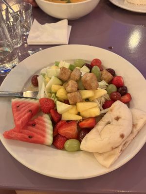 Fruit salad special with naan  at Lily's Maxim in Basel