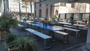 Outdoor seating at Lily's Maxim in Basel