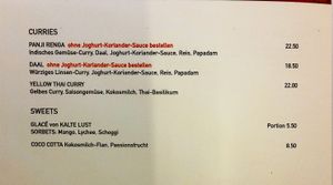 Vegan menu part 2 (from Zurich, no warranties) at Lily's Maxim in Basel