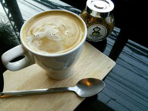 Almond milk latte at Coco Mango in Koh Chang