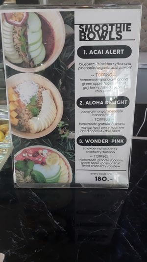 Smoothie Bowl Menu at Coco Mango in Koh Chang