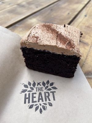 Vegan espresso cake  at The Heart Cafe in Bragg Creek