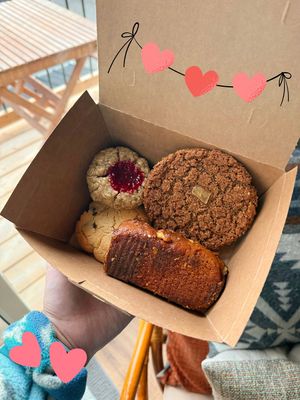 Grams jam, ginger molasses, chocolate chip tahini, pumpkin loaf  at The Heart Cafe in Bragg Creek