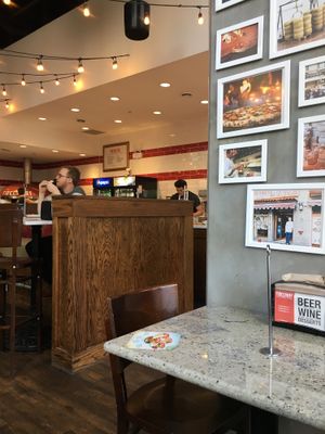 Inside the restaurant  at Firecrust in Vancouver