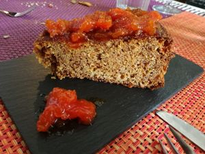 bizcochon de papaya at Biocreperia RiscoCaido in Gran Canaria