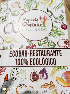 Portada menu at Espacio Organico in Alcobendas