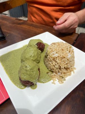 Vegetable Balls and Nice Rice    at Vegan Place in Vina Del Mar