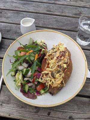 Baked sweet potato with fennel coleslaw at The Ceilidh Place in Ullapool