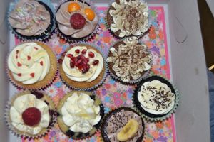 Assorted cupcakes at Nebeské dortíčky in Brno