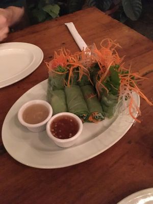 springrolls with gingersauce and sweetchilisauce at House of Ginger in Uvita