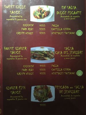 menu 6 at House of Ginger in Uvita