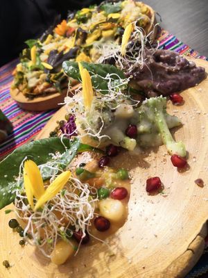 Causa 3 ways at Vida Vegan Bistro in Cusco