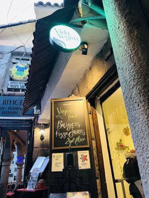 Entrance from the street  at Vida Vegan Bistro in Cusco