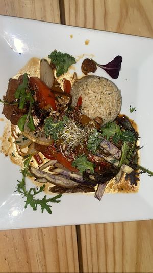 Seitan dish- pretty nice  at Vida Vegan Bistro in Cusco