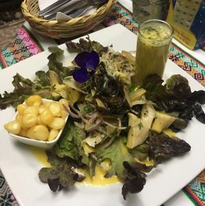 mushroom ceviche. so good at Vida Vegan Bistro in Cusco