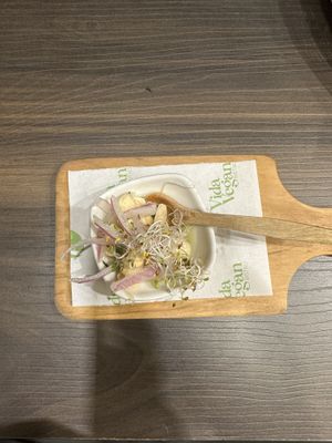 Flavortown Ceviche   at Vida Vegan Bistro in Cusco