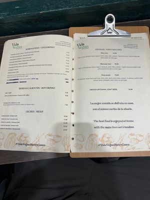 Drinks and Cocktails  at Vida Vegan Bistro in Cusco