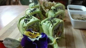 muy pronto  Sushi Dragon flye at Vida Vegan Bistro in Cusco