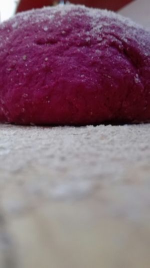 masa fresca de remolacha y hojuelas de cereales andinos at Vida Vegan Bistro in Cusco