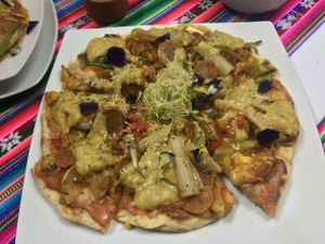 pizza  at Vida Vegan Bistro in Cusco