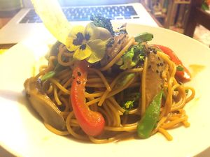 Thai Curry Pasta at Vida Vegan Bistro in Cusco