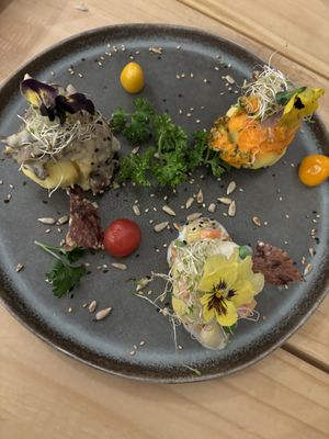 Degustación de causas   at Vida Vegan Bistro in Cusco