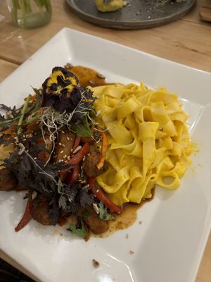 Pasta Huancaina   at Vida Vegan Bistro in Cusco