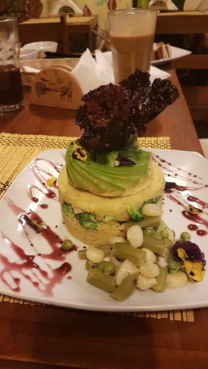 avocado, corn, and green beans  (forgot the name of the dish but it was good as hell) at Vida Vegan Bistro in Cusco