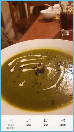 pumpkin soup at Vida Vegan Bistro in Cusco