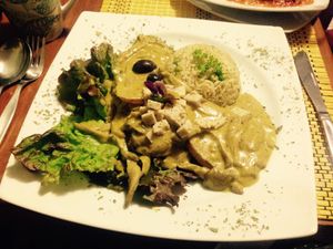 delicious!  at Vida Vegan Bistro in Cusco