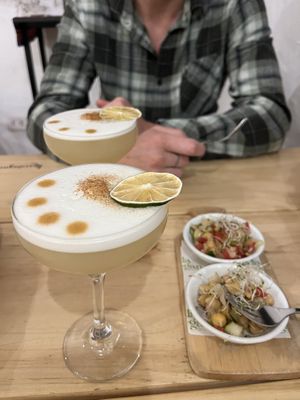 Pisco sours   at Vida Vegan Bistro in Cusco