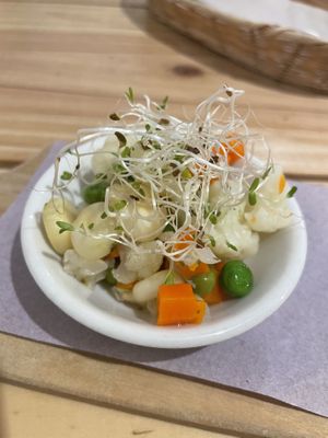 Courtesy pickled vegetables   at Vida Vegan Bistro in Cusco