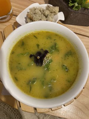 Quinoa soup yummm  at Vida Vegan Bistro in Cusco