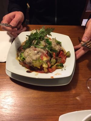 Lasagne to die for  at Vida Vegan Bistro in Cusco